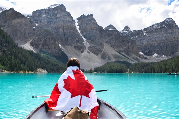 Moraine Lake in Alberta Rocky Mountains Moraine Lake in Alberta Rocky Mountains